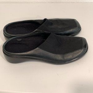 Keds Slip On Mules Slide Comfort Shoes Black Elastic Stretch Upper Womens Sz 7.5